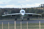 The final flight: Concorde turns at the end of the runway at Edinburgh Airport, before taking off for Heathrow for the last time.