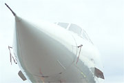 Concorde poses for the cameras before retiring to its new home.