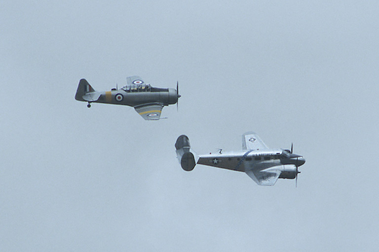 North American Harvard 3 G-JUDI & Beech C-45H Expeditor G-BSZC "Southern Comfort"