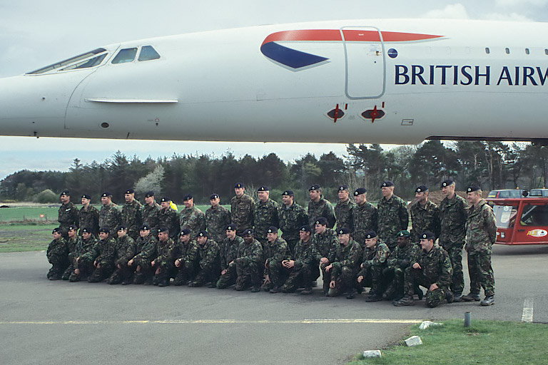 The Royal Engineers take a bow, after helping Concorde on the final stage of its journey to the Museum of Flight. The Royal Engineers take a bow.