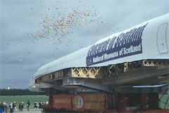 The balloons go up as Concorde arrives at the Museum of Flight.