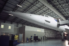 A close-up view of the most famous nose in aviation. Concorde G-BOAA in its new home at the Museum Of Flight, East Fortune.