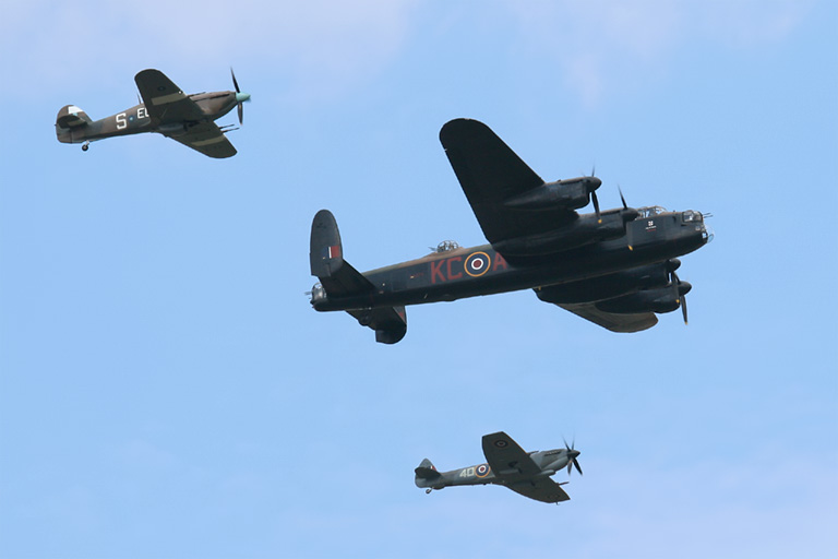 Hawker Hurricane Mk.IIc PZ865, Avro Lancaster PA474 & Supermarine Spitfire Mk.LFXVIE TE311