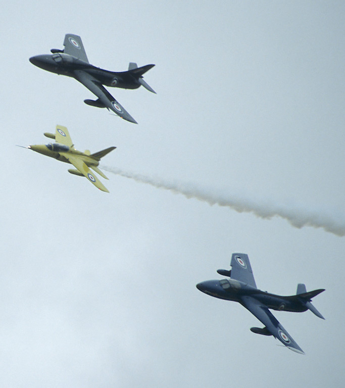 Hunter T.7A G-FFOX, Gnat T.1 G-MOUR & Hunter T.7 G-BXKF