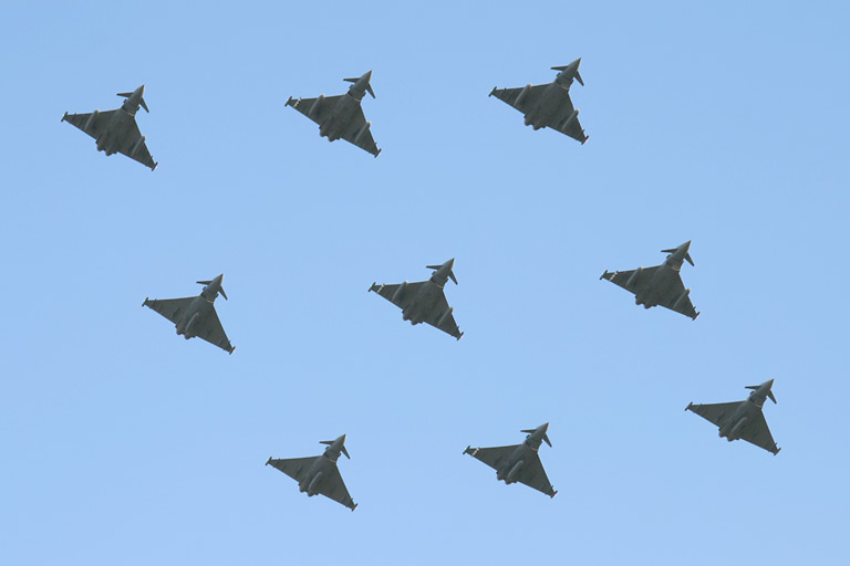 Eurofighter EF-2000 Typhoon FGR4s "Diamond Nine" Formation